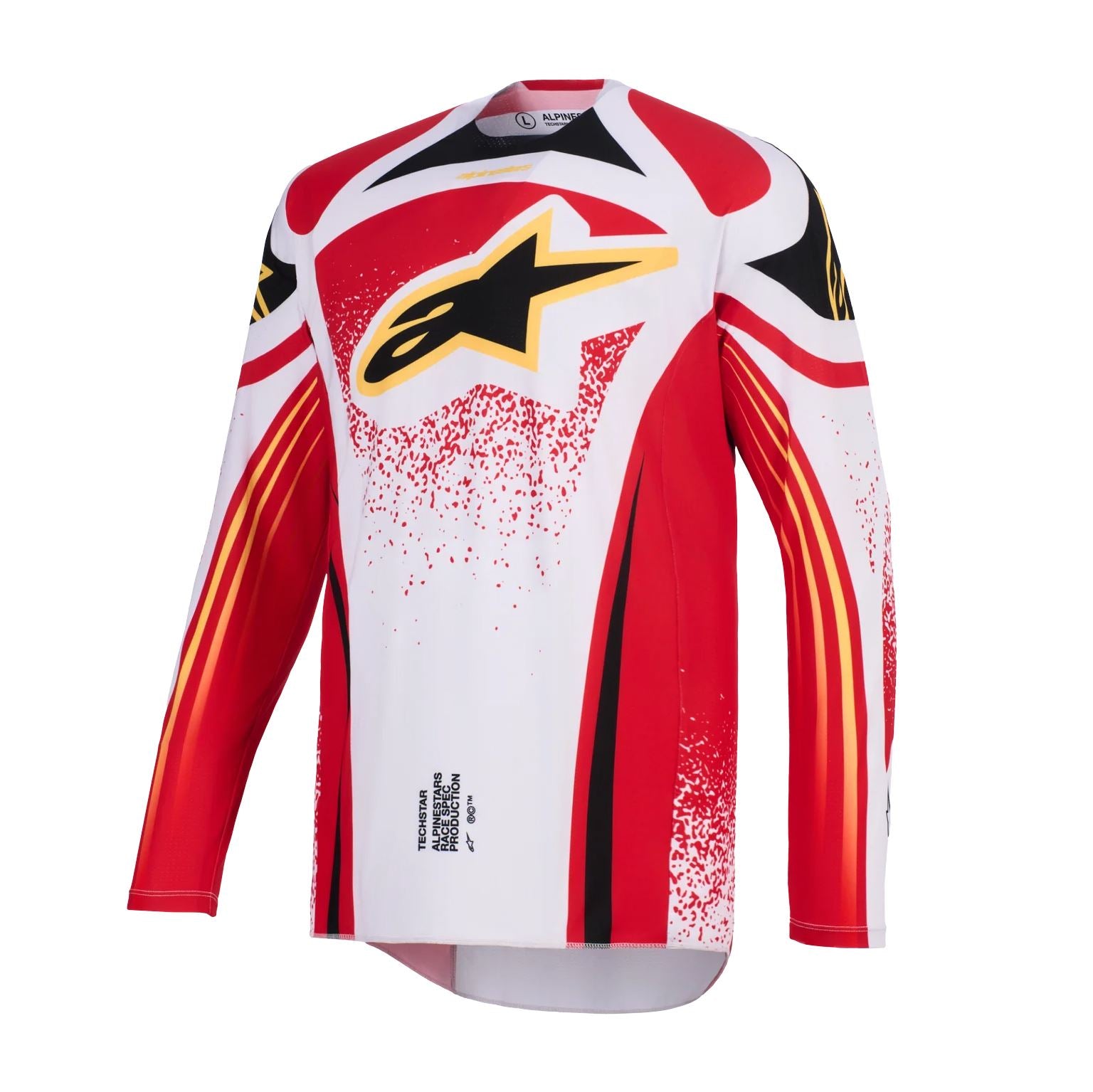 Alpinestars 2026 Techstar Nomur Motocross Jersey Light Grey Red Black